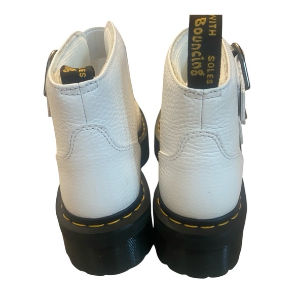 Dr. Martens DEVON HEART LEATHER PLATFORM BOOTS Sz 6L White - Picture 5 of 7